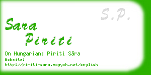 sara piriti business card