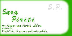 sara piriti business card